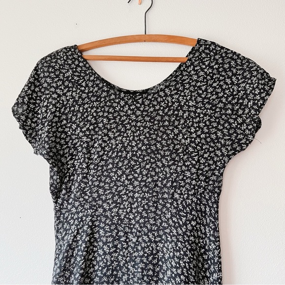 Vintage 90’s maxi lightweight ditzy floral cap sleeve dress size M - Picture 2 of 8